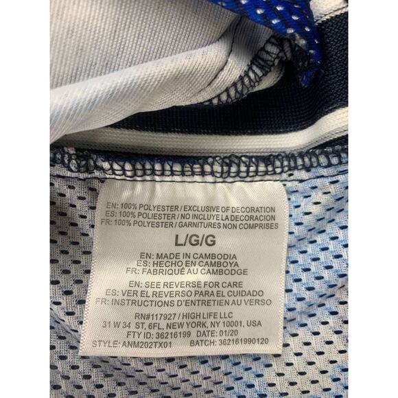 AND1 Basketball Jersey Men L Blue Camo Print Mesh Tank Logo Patch Sleeveless - Picture 8 of 8